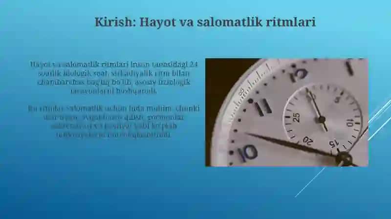 Hayot va salomatlik ritmlari 3