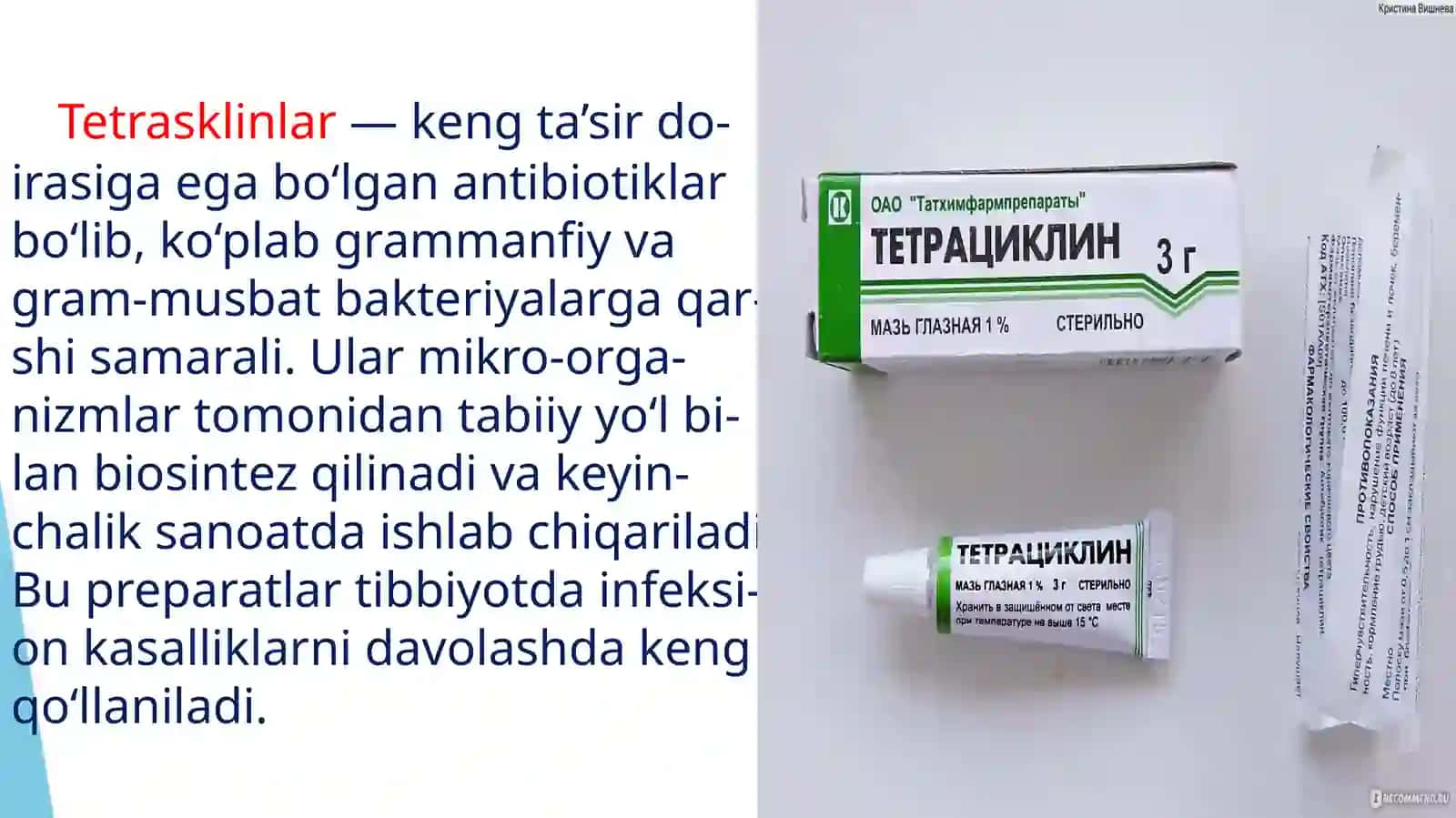 Tetrasklin preparatlarini olish biotexnologiyasi 3