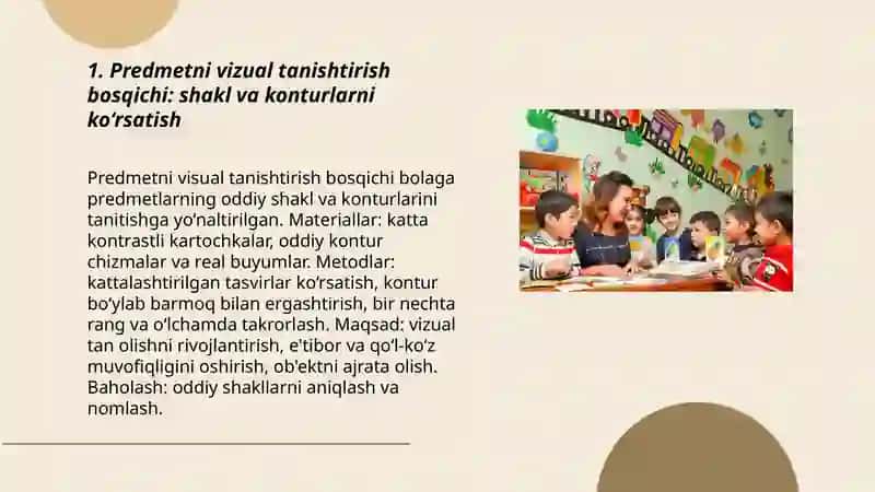 Maktabgacha yoshdagi aqli zaif bolalarni predmetlar olami bilan tanishtirish bosqichlari 3