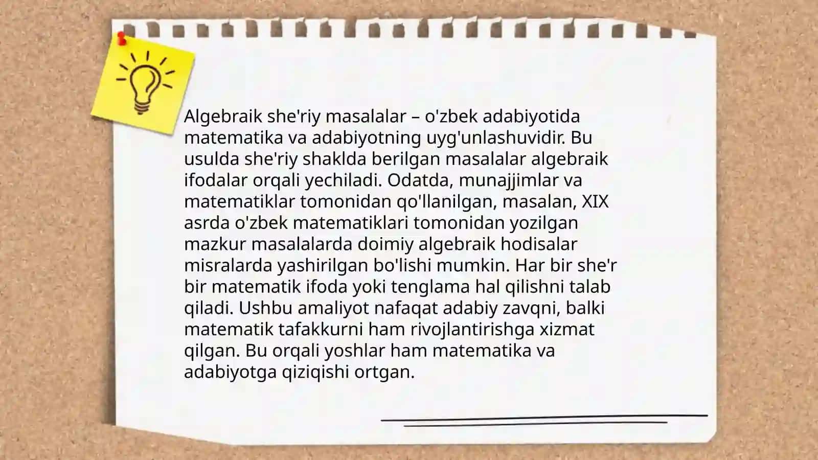 Algebraik she'riy masalalar va matematik boshqotirmalar tuzish 3