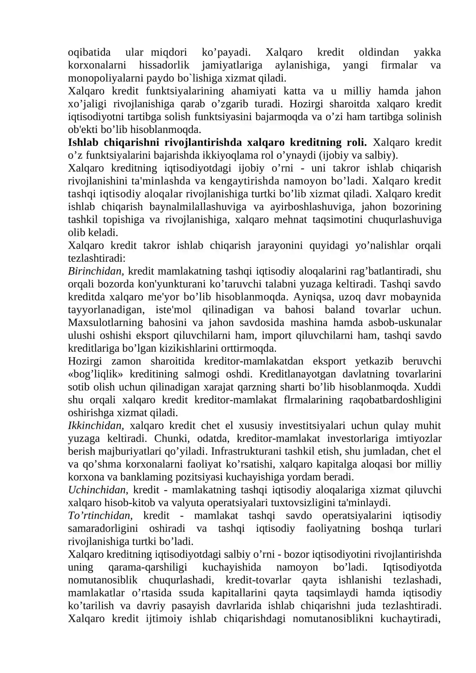 Xalqaro kredit va xorijiy investitsiyalar 3