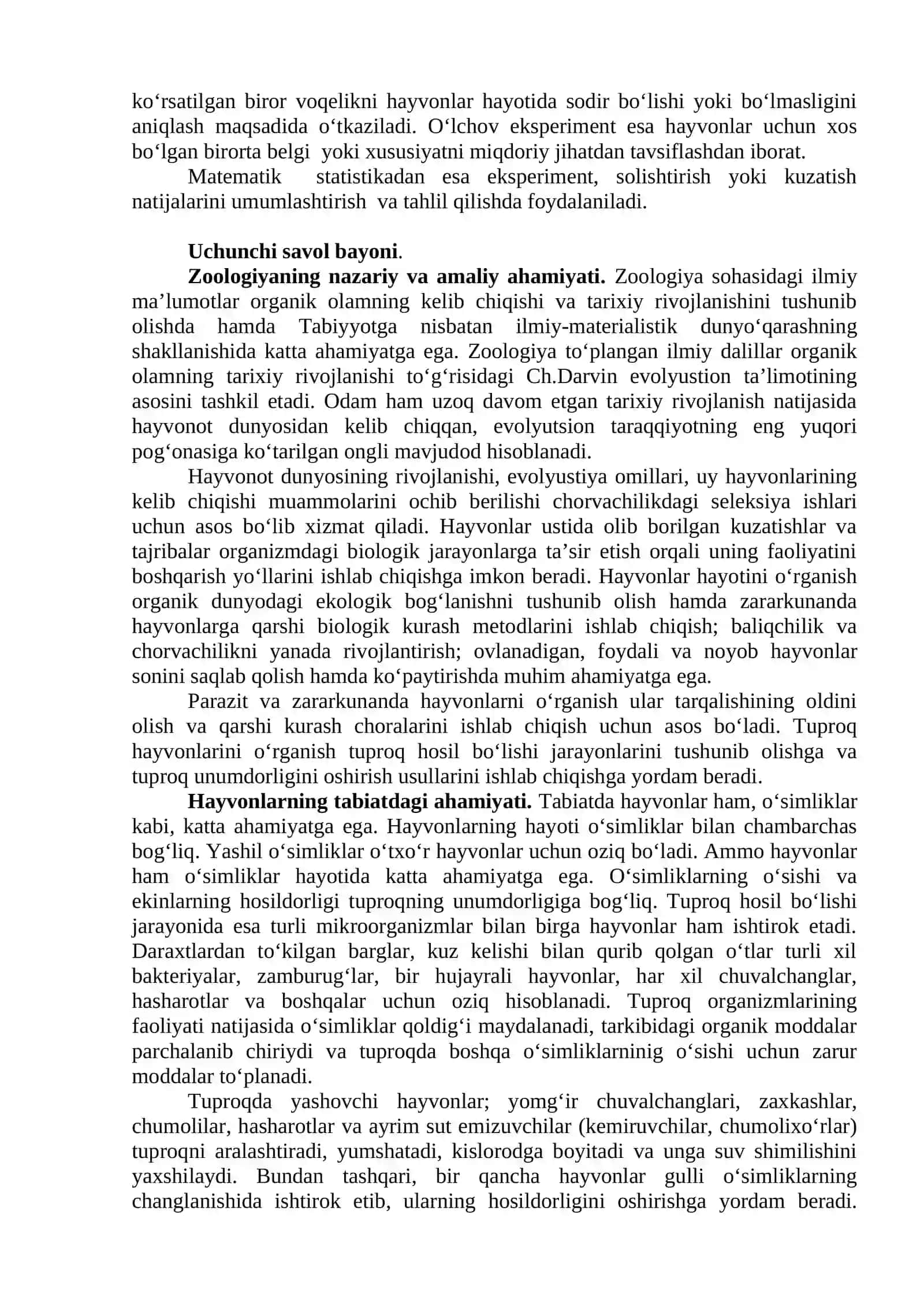 Zoologiya faniga kirish. Umurtqasizlar bilan tanishuv. Protozoologiya 3