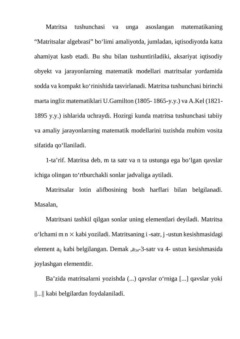 Texnologik matritsa 3