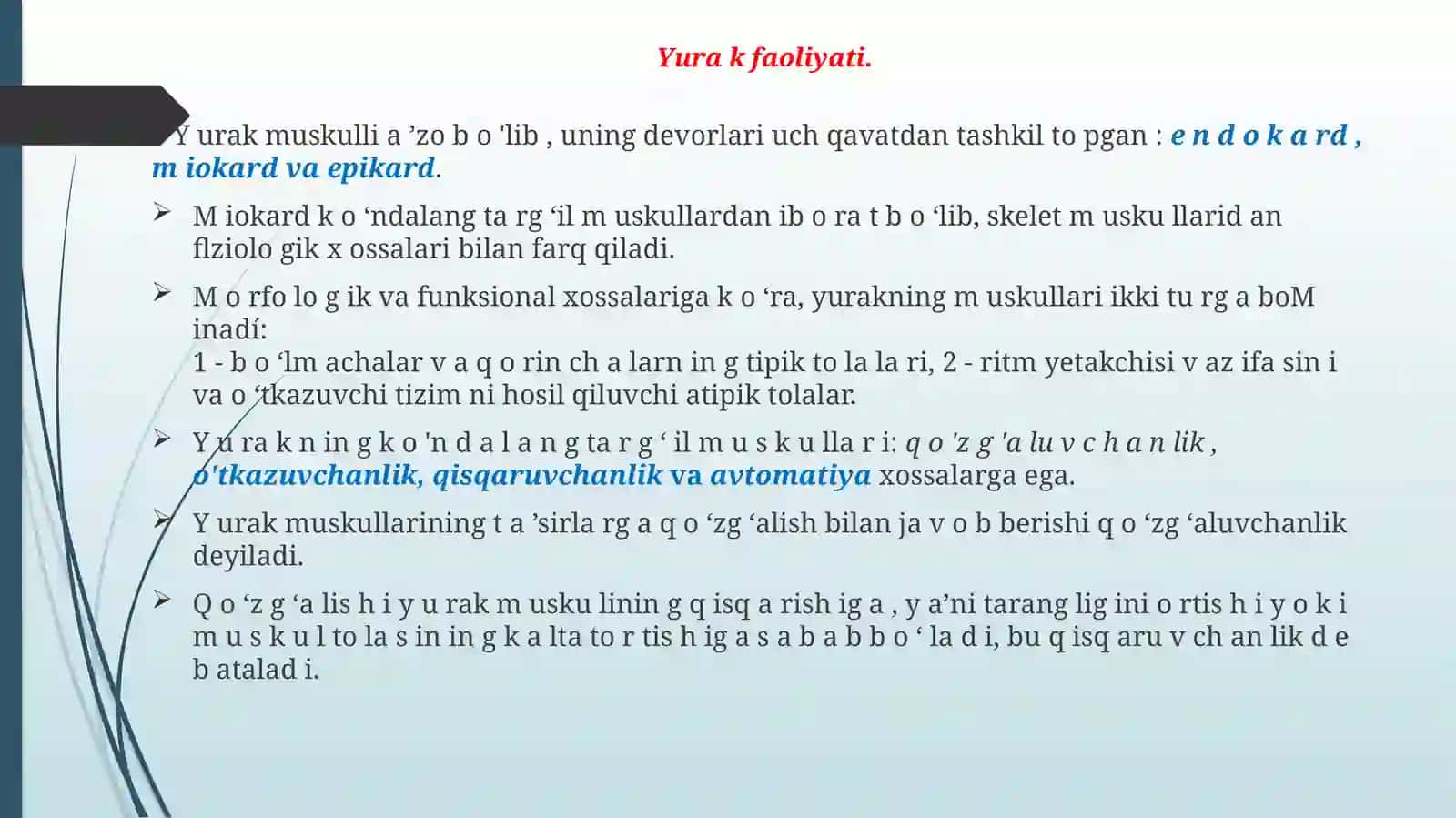 Yurak Qon-Tomirlar Fiziologiyasi 3