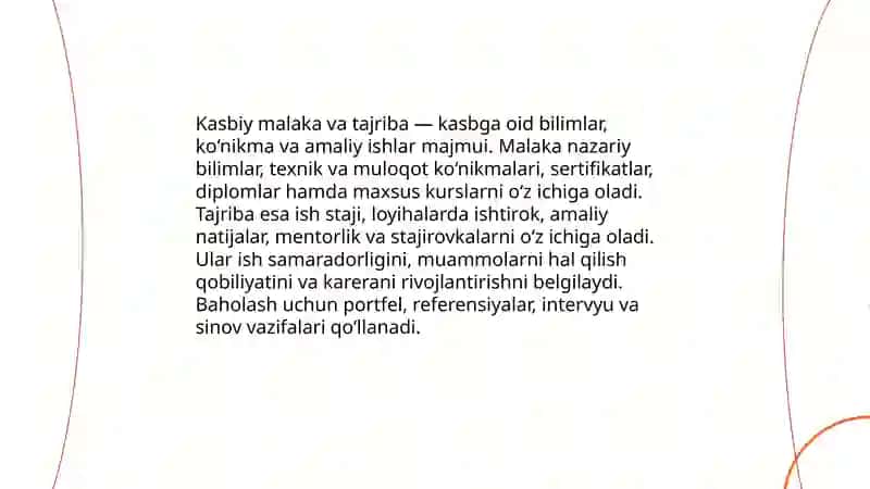 Kasbiy malaka va tajriba 3
