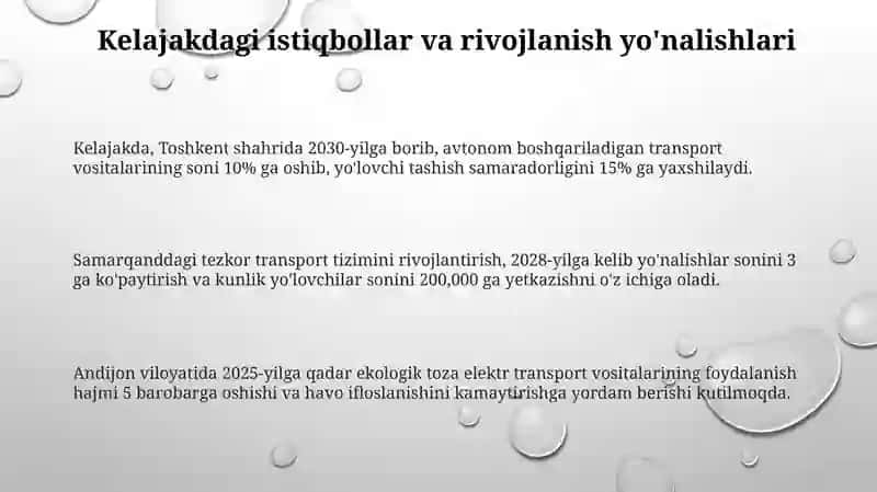 AKMlarda transport texnika vositalaridan foydalanishning roli va ahamiyati 3