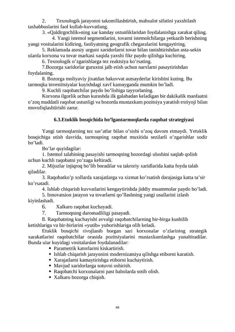 Marketing strategiyasini mavjud vaziyatga moslashtirish 3