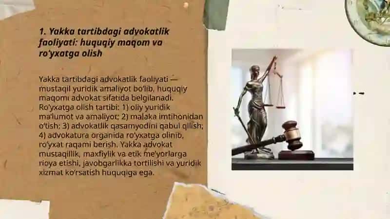 Advakatlik faoliyatining tashkiliy huquqiy shakillari 3