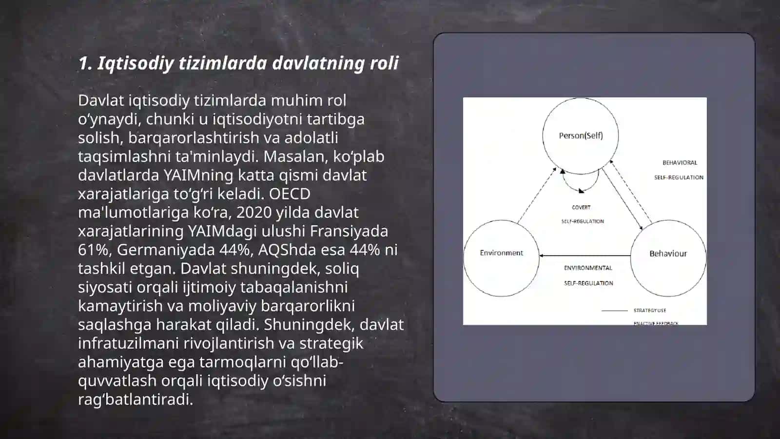 Iqtisodiy tizimlar faoliyatida davlat tomonidan tartibga solish va o'zini- o'zi tashkil etish mexanizmlari 3