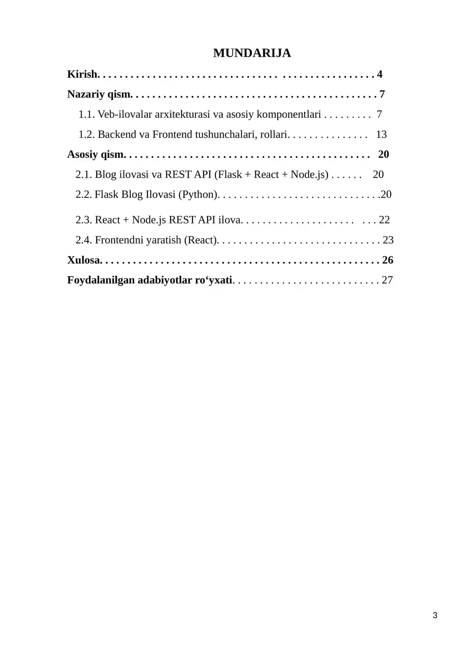 Veb-ilovalarni ishlab chiqish: Backend va frontend texnologiyalari 3