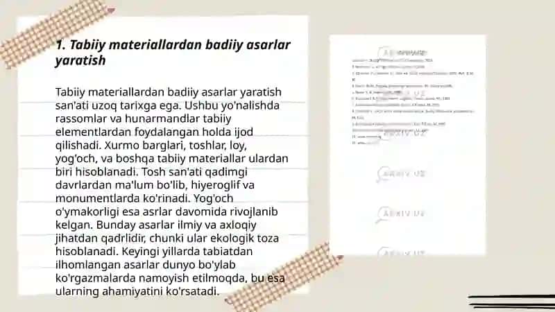 Tabiiy materiallardan badiiy asarlar yaratish 3