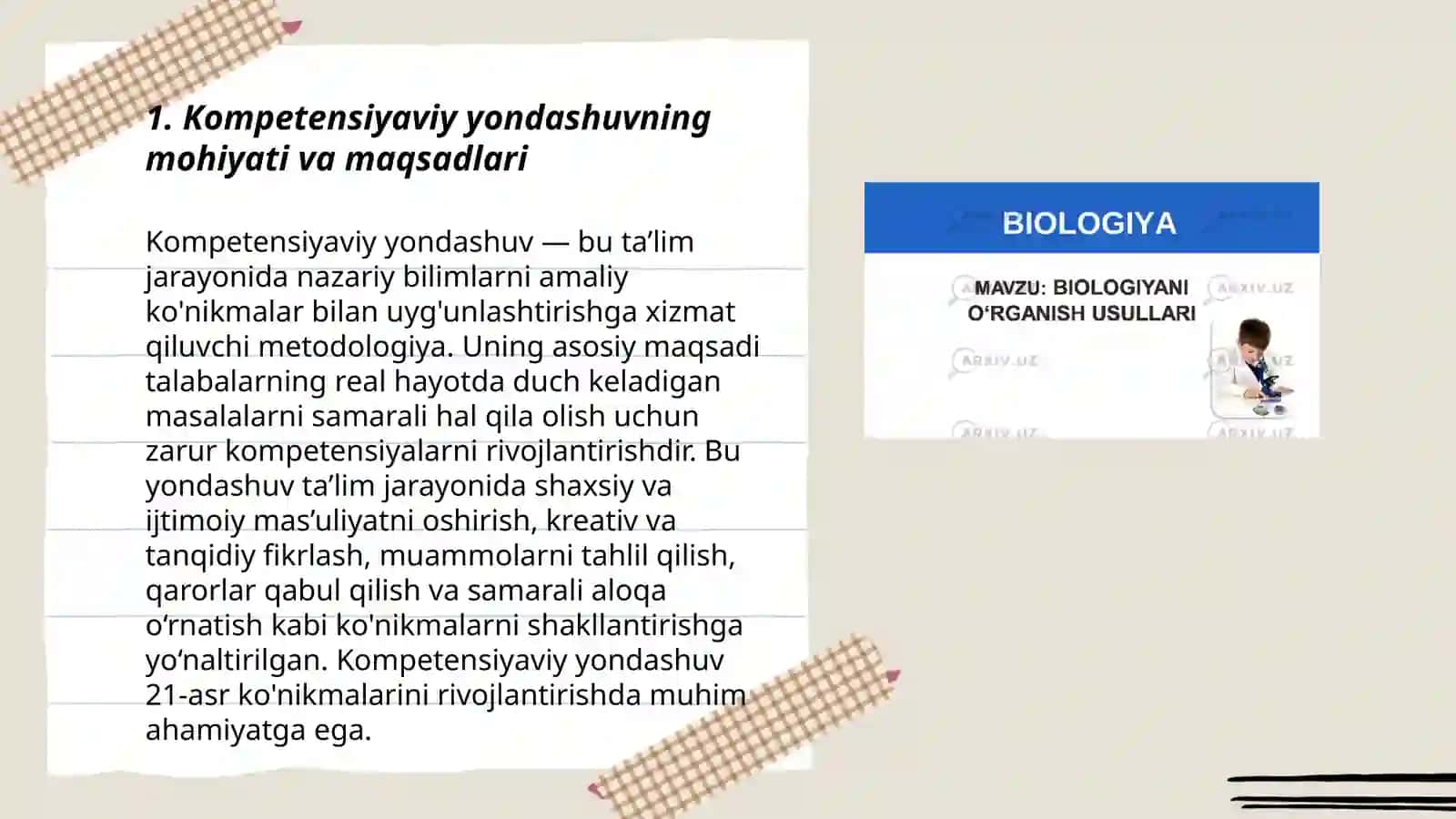 Biologiyani òqitishda kompetensiyaviy yondashuvning ayrim jihatlari 3