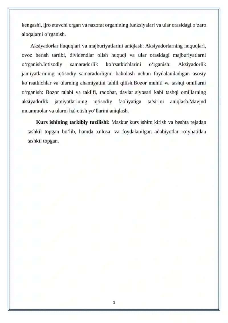 Aksiyadorlik jamiyatlarining tashkiliy-iqtisodiy asoslari 3