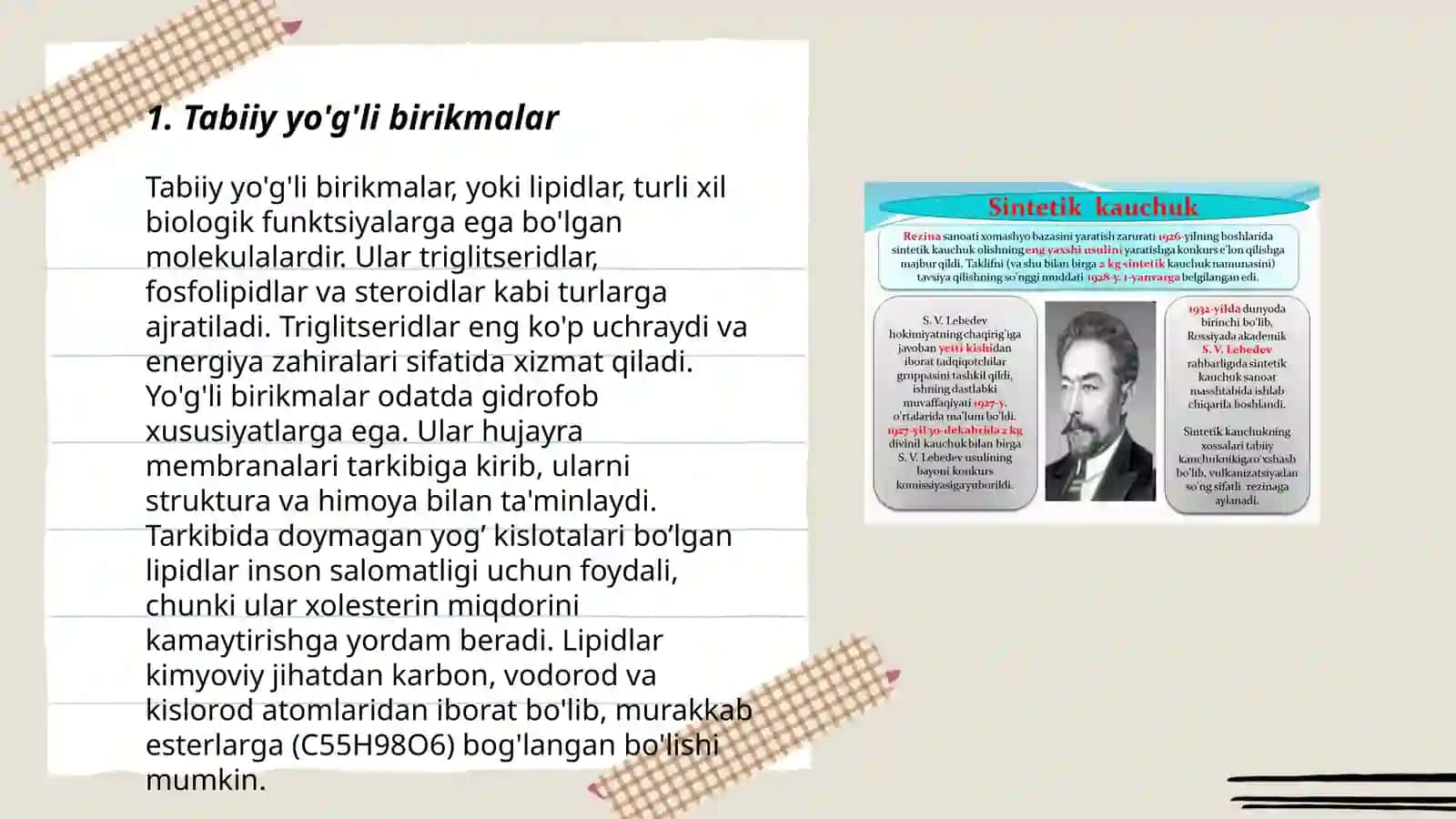 Tabiiy va sintetik yuqori molekulali moddalar 3