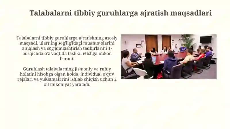 O'quvchilarni tibbiy guruhga ajratish 3