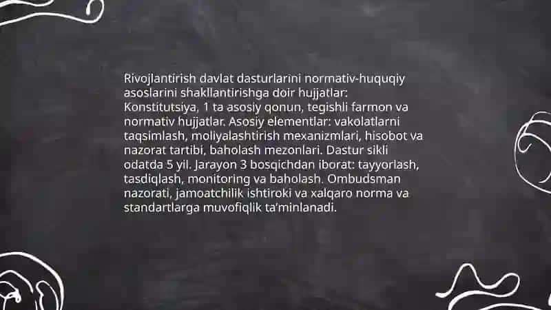 Rivojlantirish davlat dasturlarini shakllantirish va moliyalashtirish 3