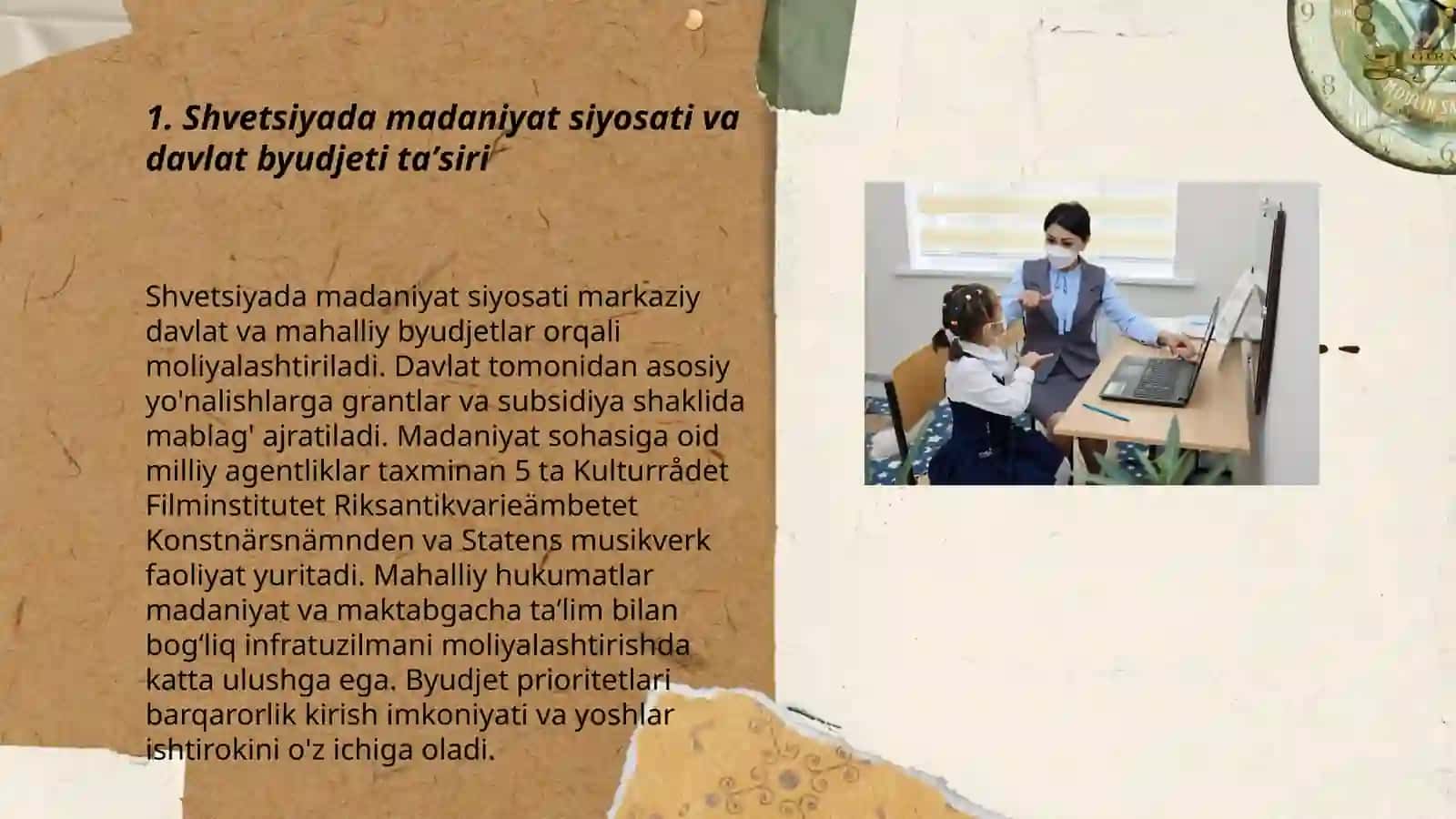 Shvetsiya madaniyat va sanʼat va sport va maktabgacha taʼlim va pedagogika 3