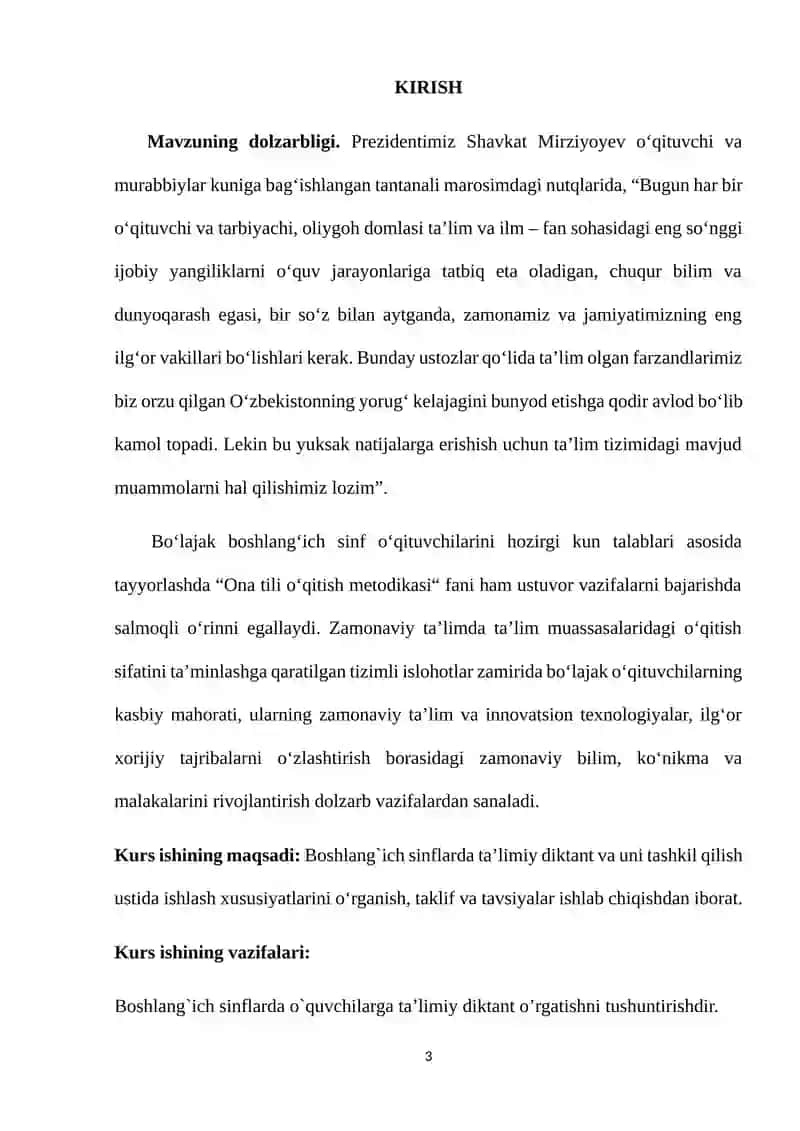 BOSHLANG`ICH SINFLARDA TA’LIMIY DIKTANT VA UNI TASHKIL ETISH 3