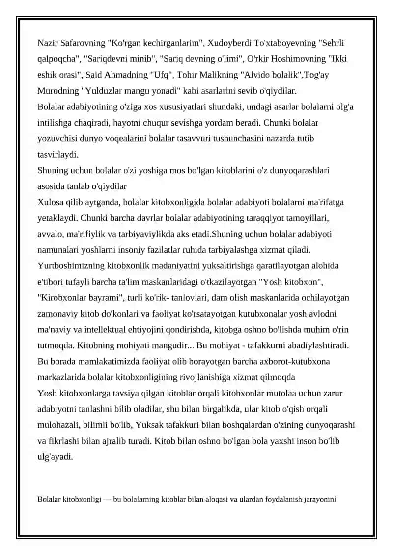 Bolalar kitobxonligi 3