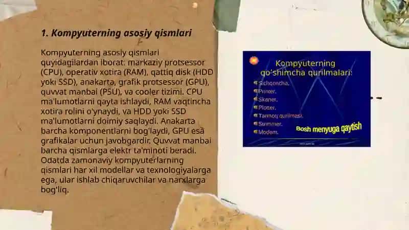 Kompyuterning asosiy va qoʻshimcha qurilmalari 3
