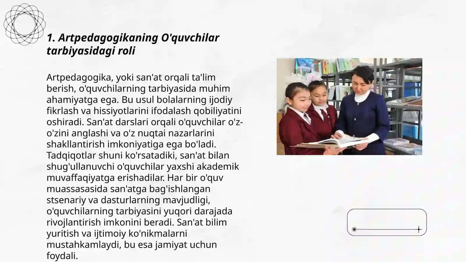O'quvchilarni artpedagogika vositasida tarbiyalash 3