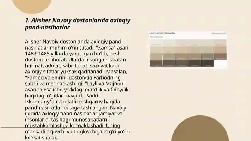 Alisher Navoiy dostonlarida pand-nasihat ruhidagi fikrlarning ifodalanishi 3