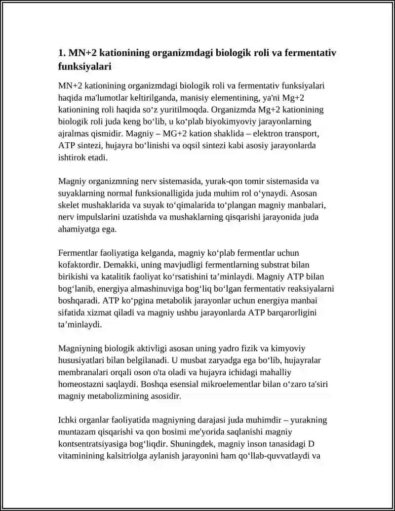 MN+2 KATIONINI TIBBIYOTDA QOLLANISHI VA ANALITIK REAKSIYALARI 3
