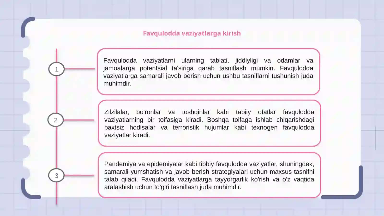 Favqulodda vaziyatlar va ularning tasnifi 3