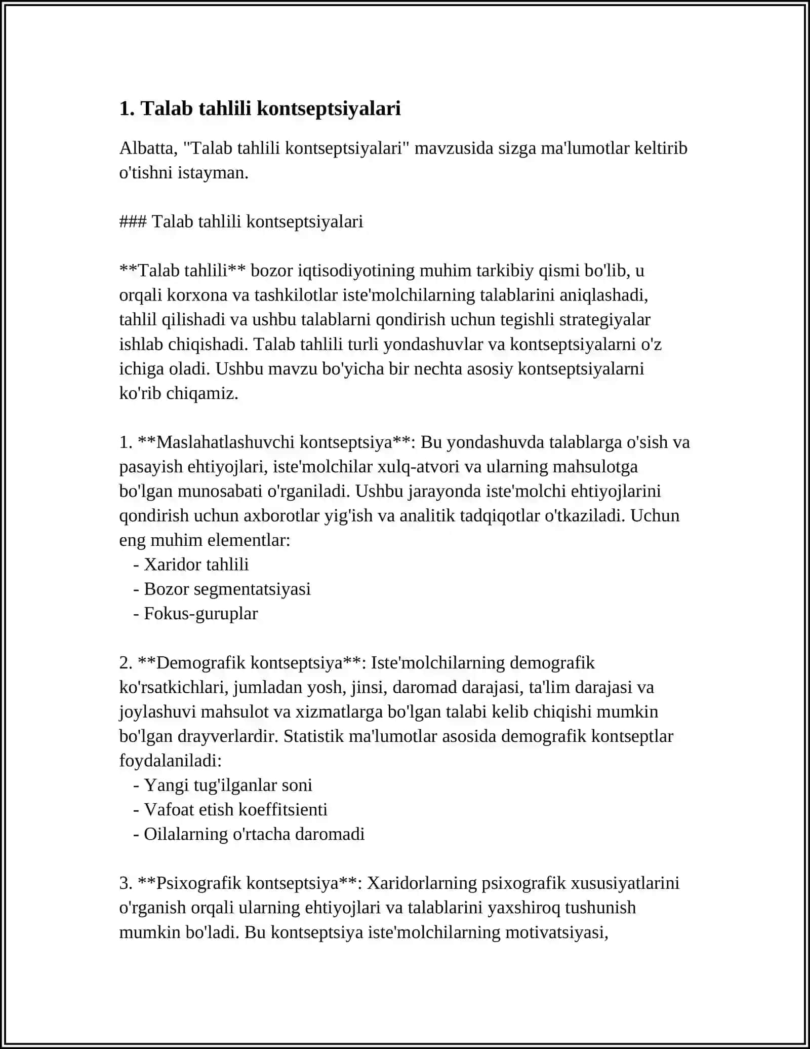 TALAB VA TAKLIF TAHLILI ASOSLARI 3