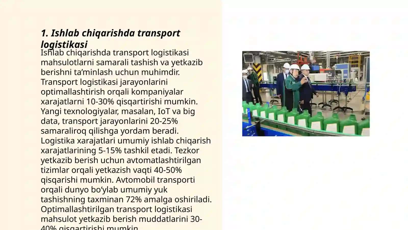 Ishlab chiqarishni hududiy tashkil etish uchun logistika tizimlari va komplekslari 3