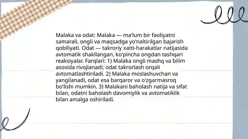 Malaka va Odatlar 3