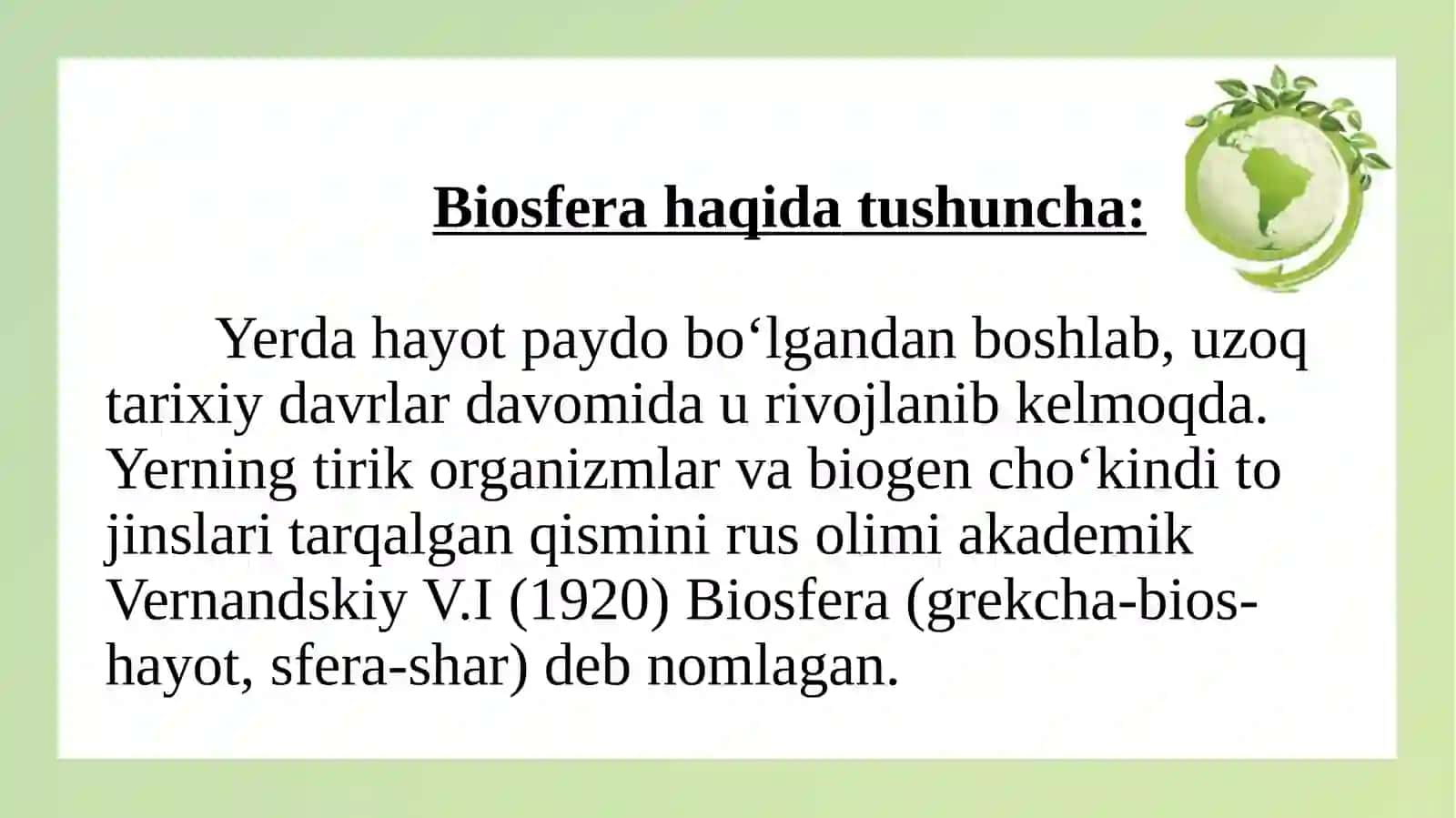 Biosferada moddalar aylanishi: uglerod, azot, kislorod, suv sikllari 3