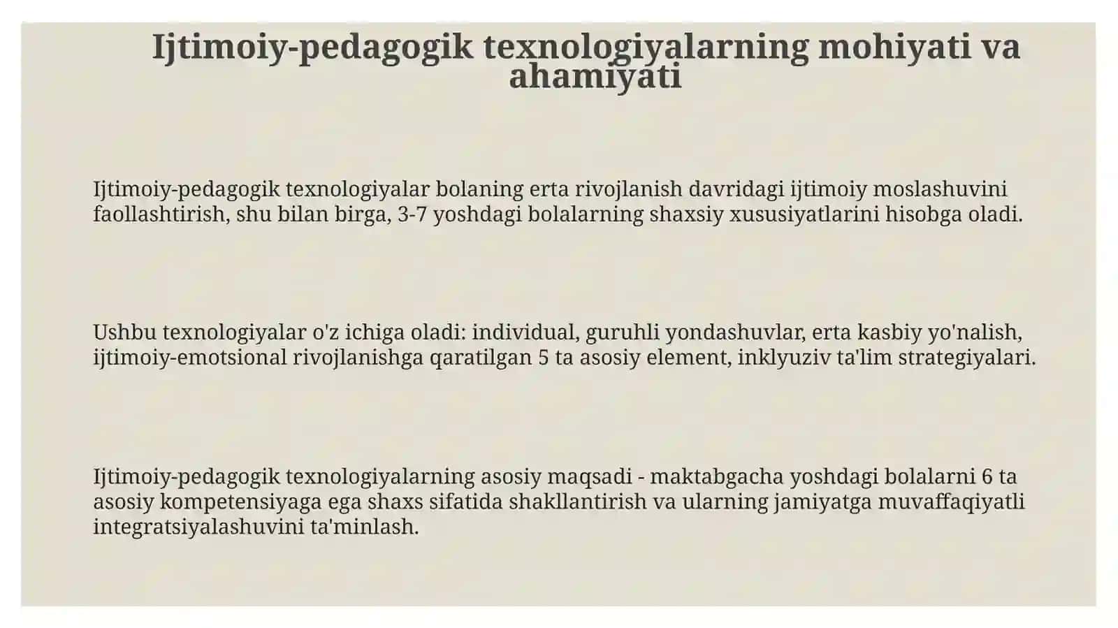Maktabgacha tarbiya muassasalarida ijtimoiy pedagogik texnologiyalarni qòllash 3