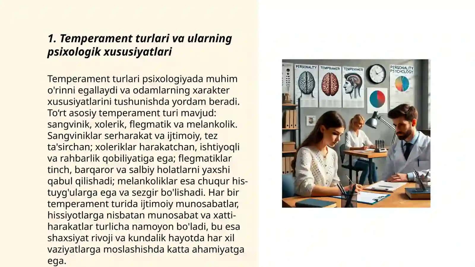 Shaxs temperamentini tadqiq etish metodlari. Xarakter aksentuatsiyasini õrganish 3