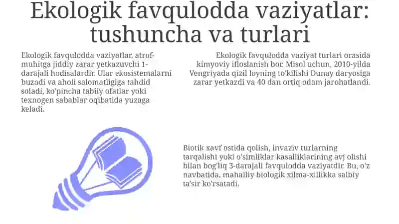 Ekologik favqulodda vaziyatlar: tushuncha va turlari 3