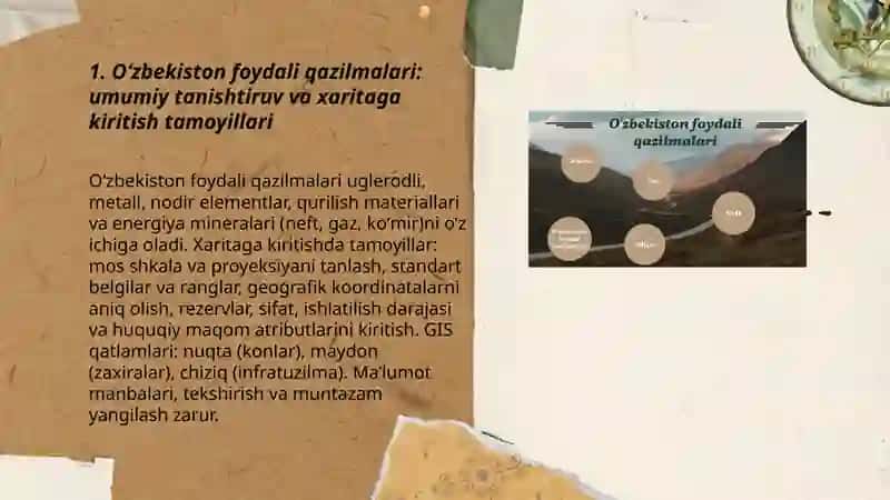 Oʻzbekiston foydali qazilmalari haqida maʼlumotlar tayyorlash va xaritada belgilash 3