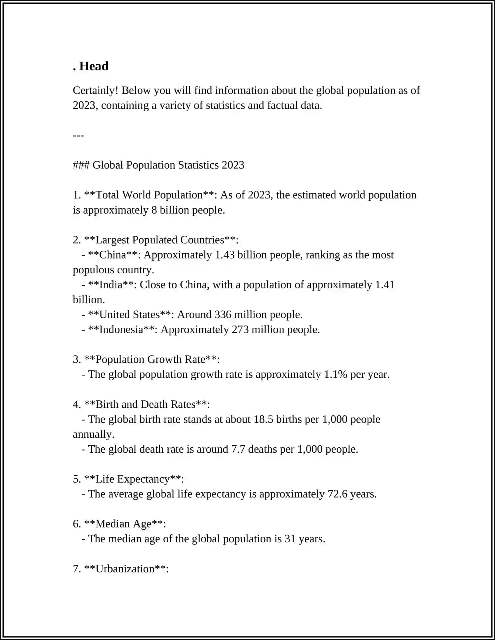Global Population Statistics 2023 3