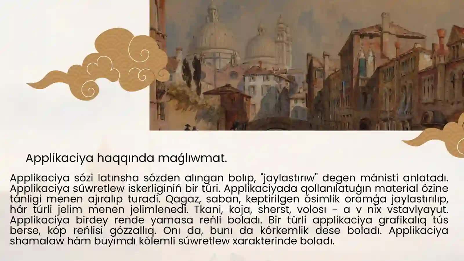 Baslawısh klass oqıwshıların applikatsiya jumıslarına úyretiw 3