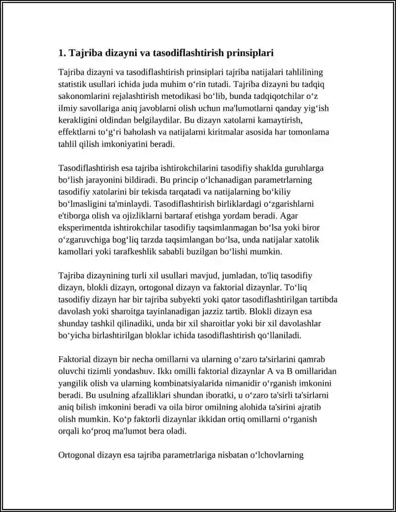 TAJRIBA NATIJALARI TAHLILINING STATISTIK USULLARI 3