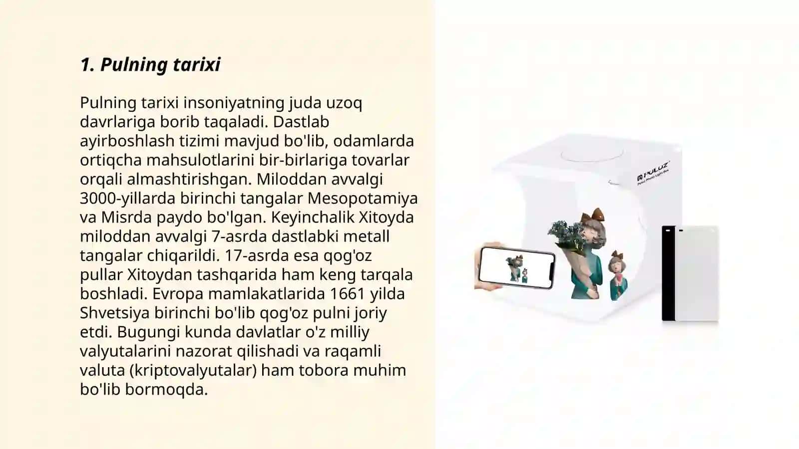 Pulning tarixi 3