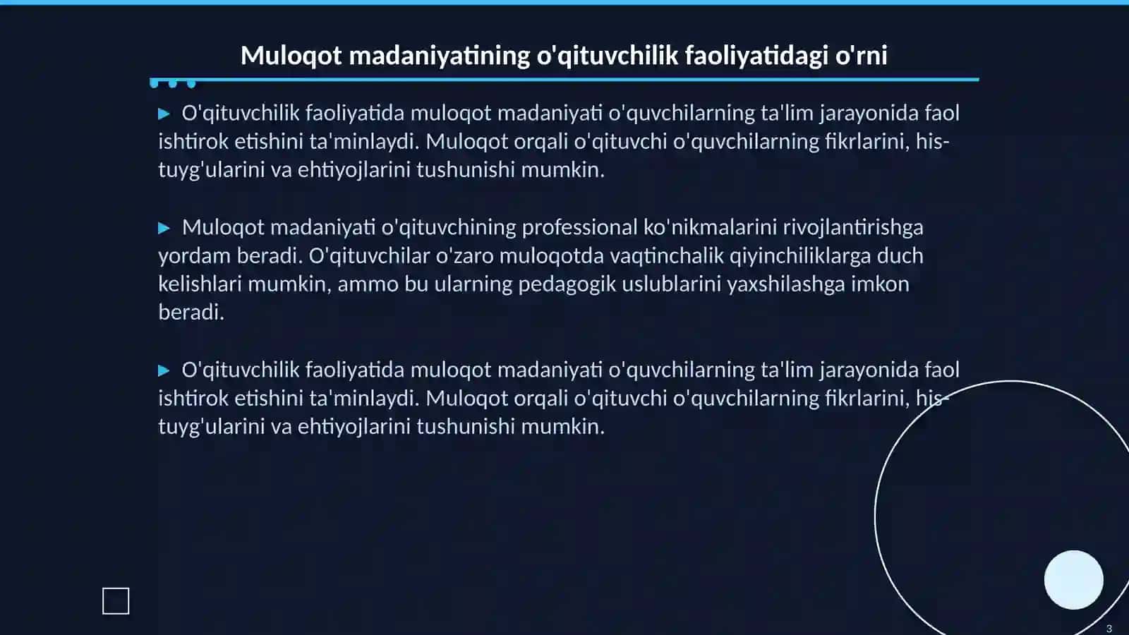 O’qituvchi faoliyatida muloqot madaniyati va psixologiyasi 3