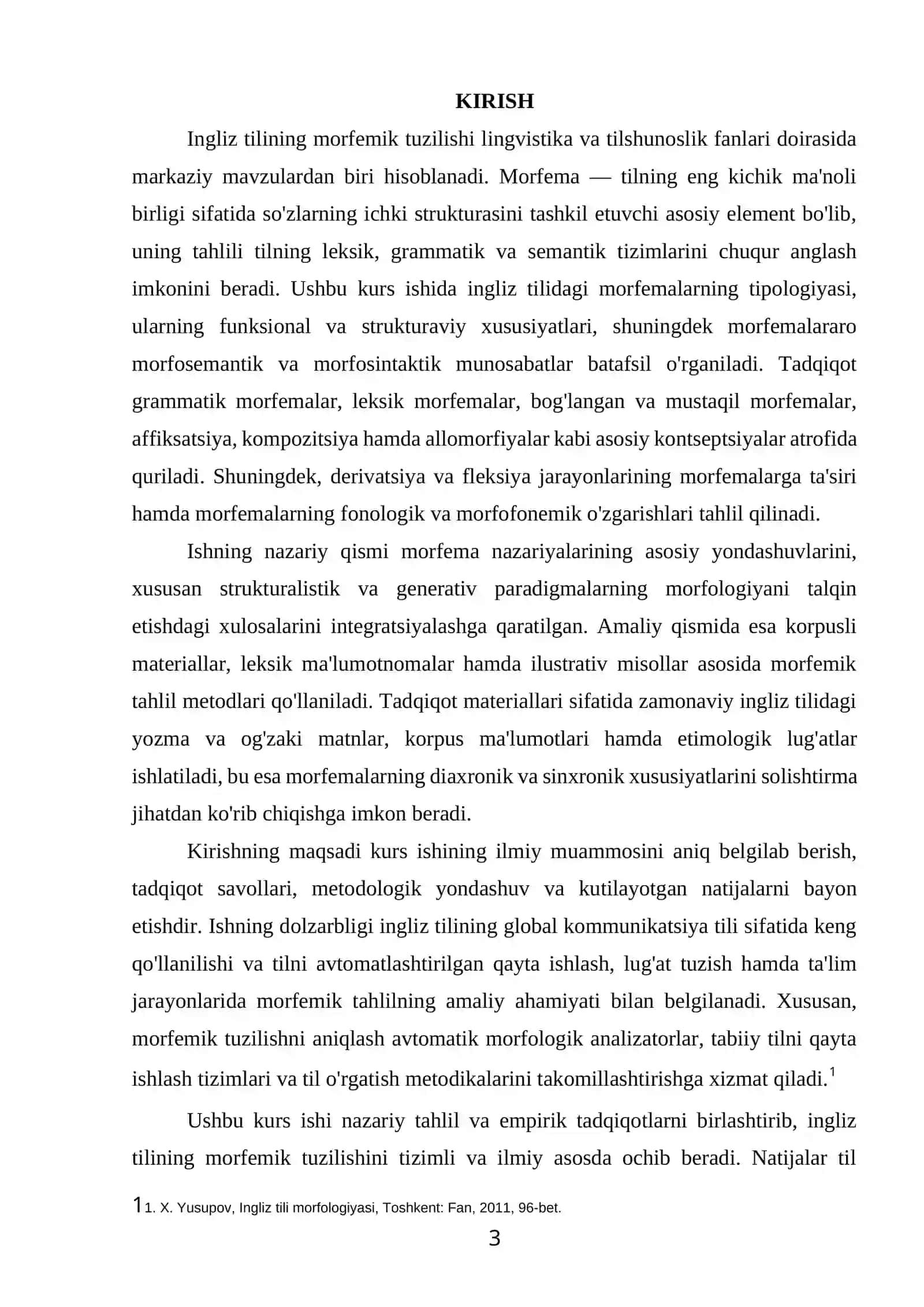 INGLIZ TILINING MORFEMIK TUZILISHI kurs ishi 3