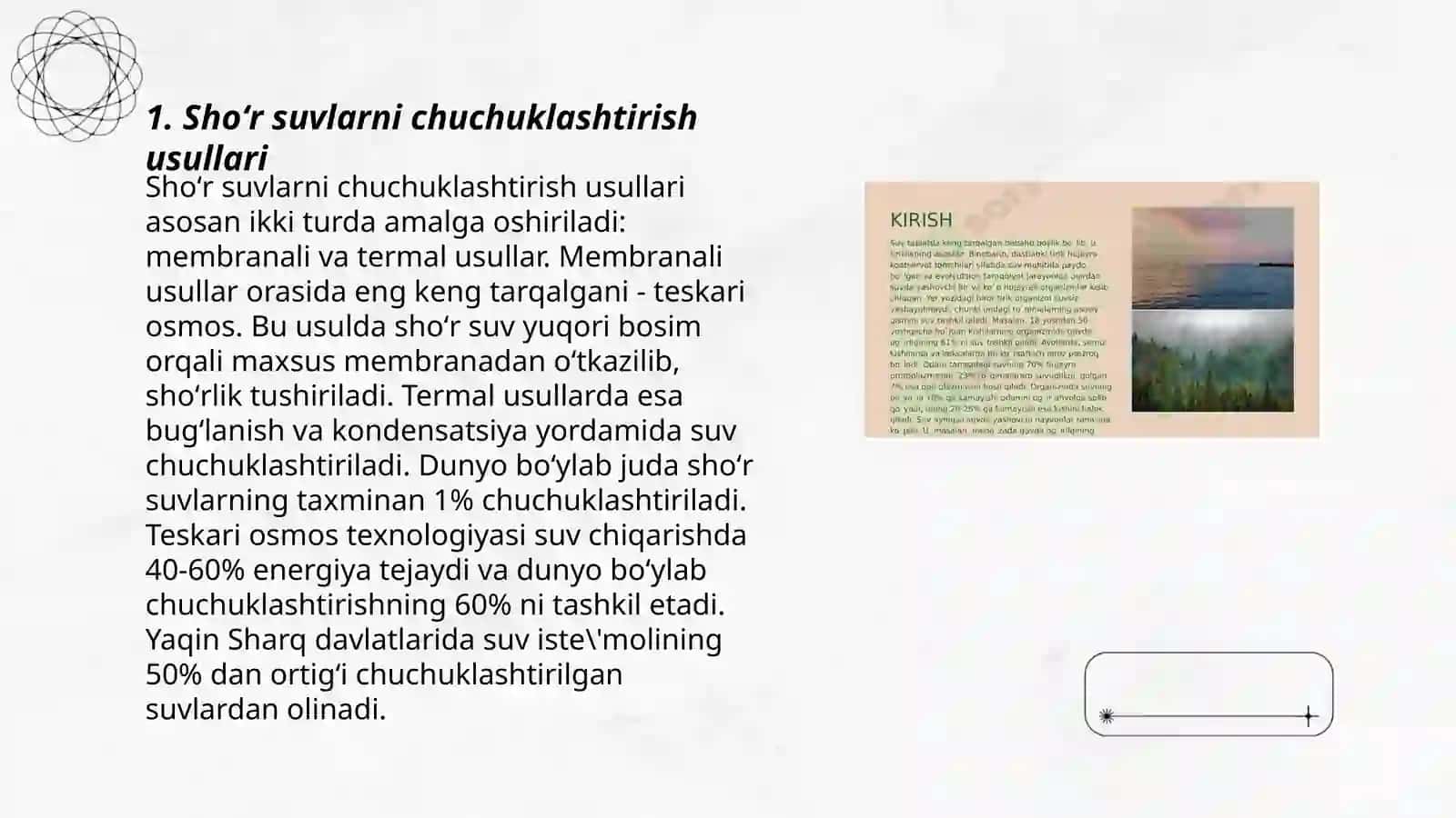 Shoʻr suvlarni chuchuklashtirish usullari 3