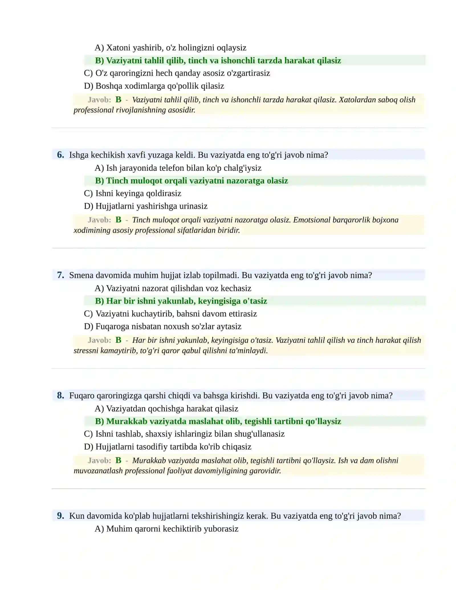 BOJXONA XIZMATIGA ISHGA KIRISH PSIXOLOGIK SINOV Testlari 3