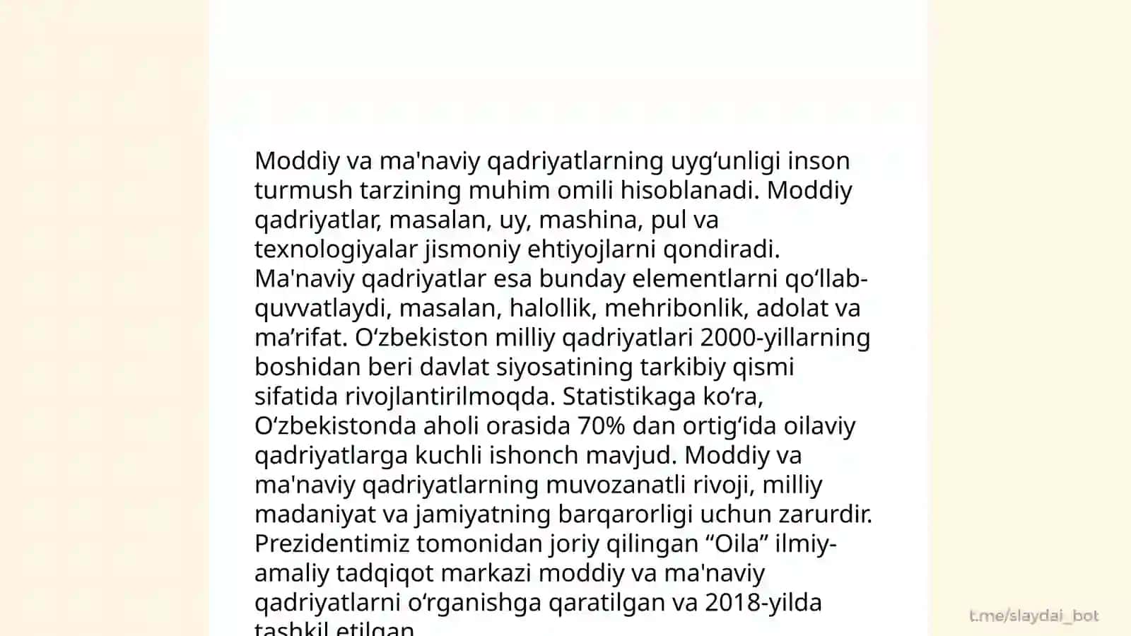 Moddiy va ma'naviy hayot uygʻunligi ijtimoiy taraqqiyotning muhim omili 3