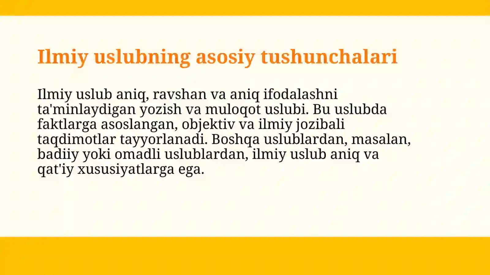 XXI asrda innovatsiyalar. Ilmiy uslub va uning uslubiy xususiyatlari 3