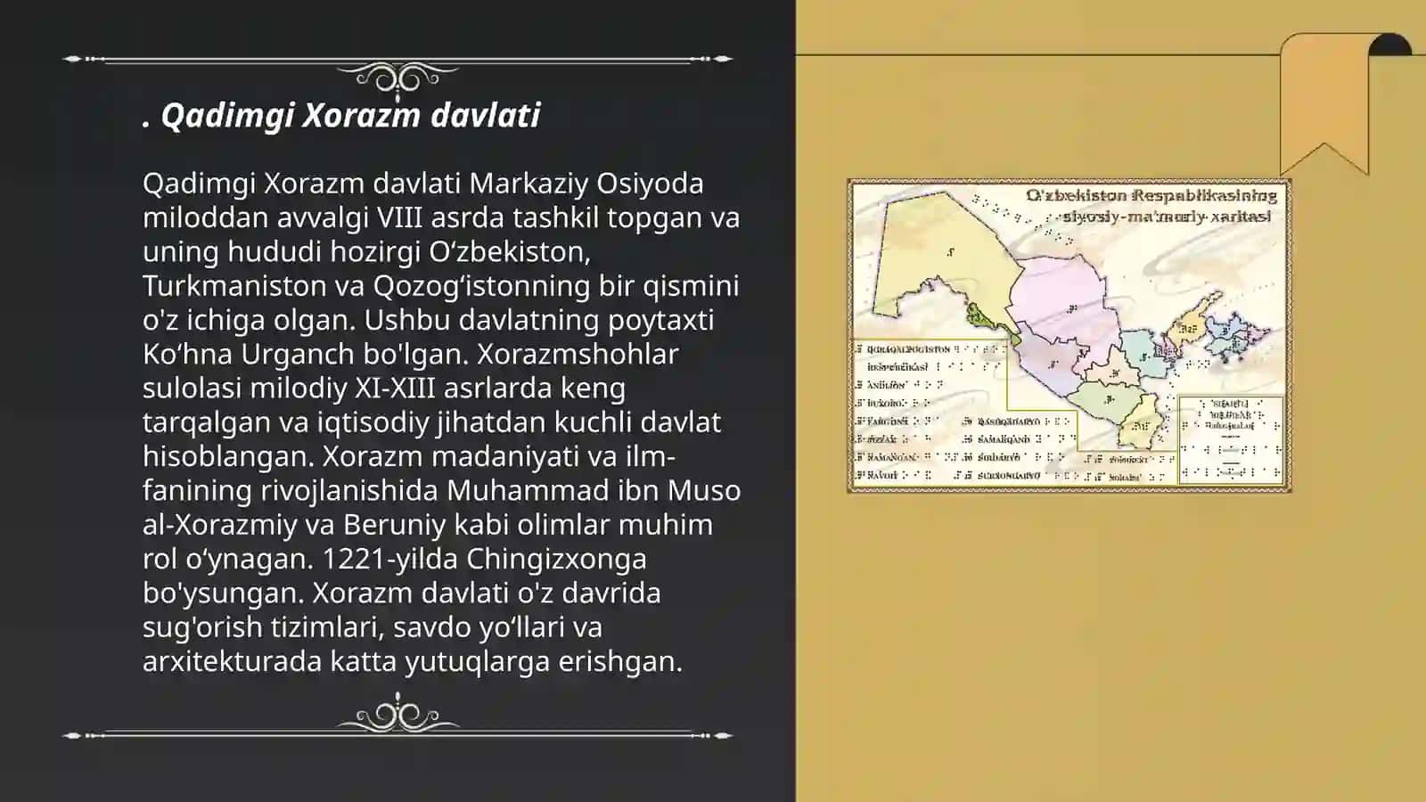 O'zbekiston Davlatchiligining tarixiy bosqichlari O'zbekiston hududida mamlakatlar tarixidan misollar 3