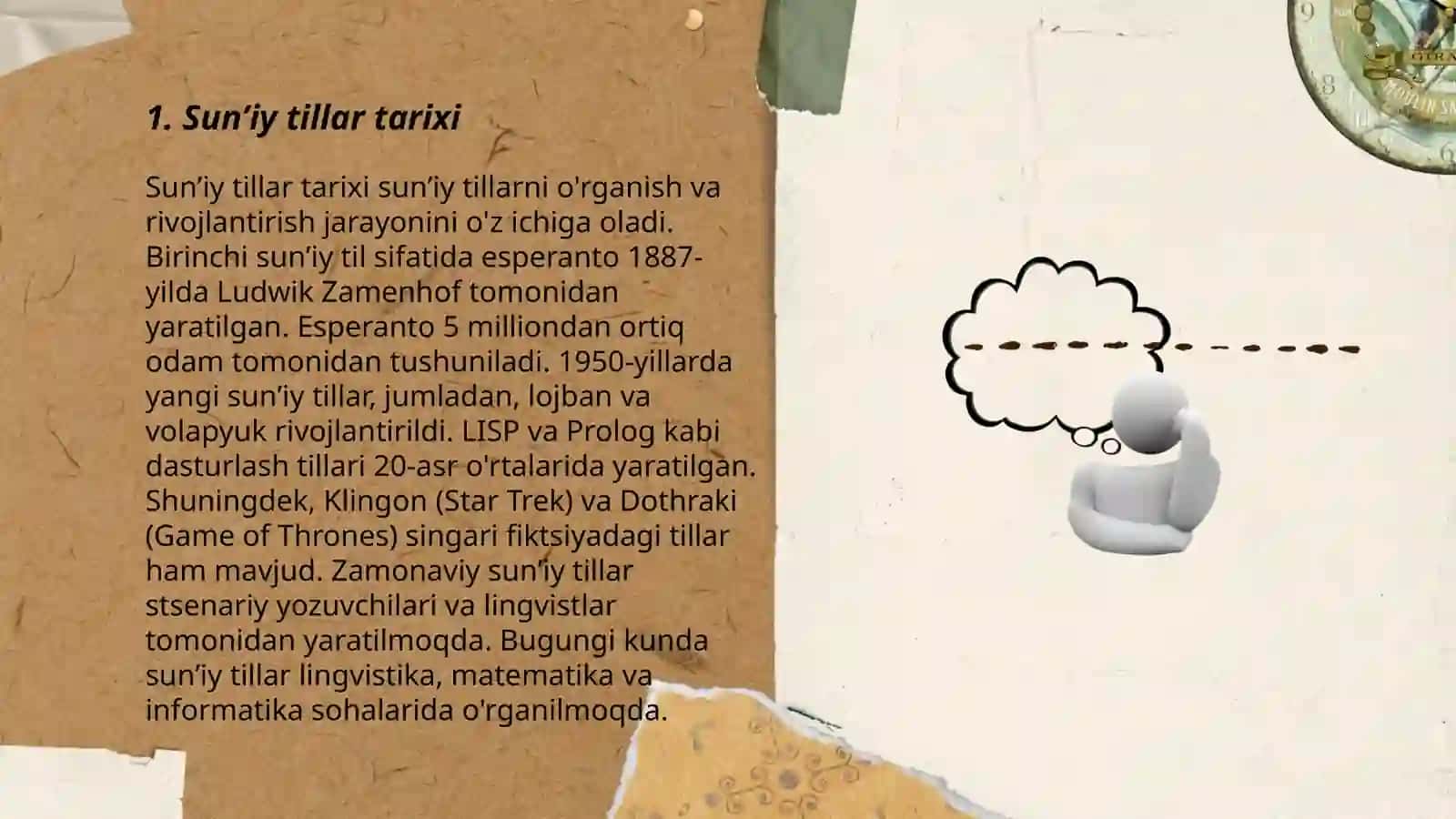 Sunʼiy tillar mavzusida 3