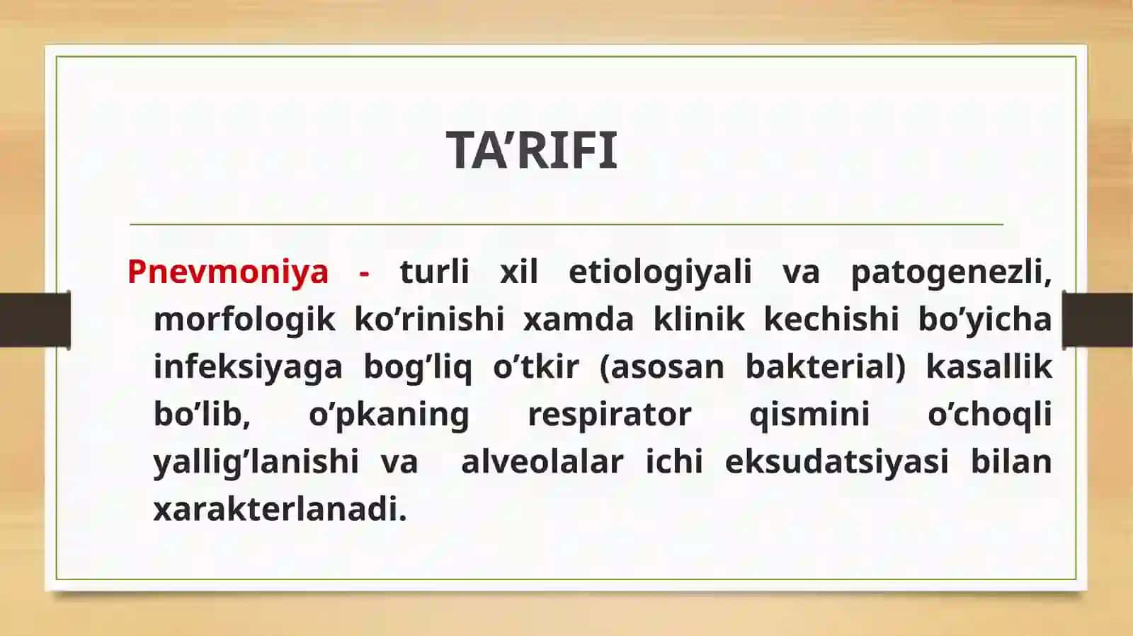Pnevmoniya - Shifoxonadan tashqari pnevmoniyaning zamonaviy diagnostikasi va davolash standartlari 3