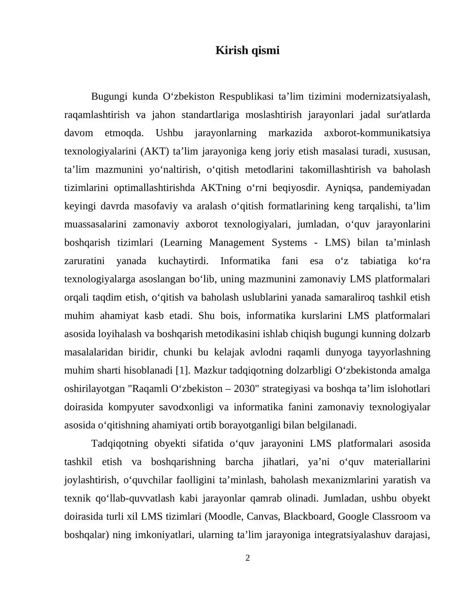 “LMS platformalari asosida informatika kurslarini loyihalash va boshqarish metodikasi” 3